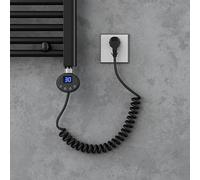 doporro Resistenza Elettrica per Radiatore da Bagno 800 W con Display LCD | Colore Nero, Potenza 800 W, Per Radiatori ad Acqua, Interruttore di Funzionamento, Installazione Verticale, Timer 2/4/6/8 Ore