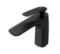 doporro Rubinetto Bagno Miscelatore per Lavabo Caldo e Freddo Regolabile Miscelatore Monocomando 16.5cm WAM-7201 Nero Opaco