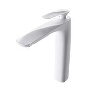 doporro Rubinetto Bagno Miscelatore per Lavabo Caldo e Freddo Regolabile Miscelatore Monocomando 28cm WAM-7201 Bianco