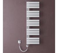 doporro Scaldasalviette Elettrico 131x40 cm 1000 W con Termostato e Timer | Colore Bianco, Acciaio al Carbonio, Termostato Digitale, Temperatura Regolabile, Montaggio a Parete, Funzione Portasciugamani