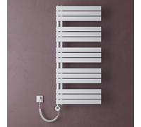 doporro Scaldasalviette Elettrico 131x60 cm 1000 W con Termostato e Timer | Colore Bianco, Acciaio al Carbonio, Termostato Digitale, Temperatura Regolabile, Montaggio a Parete, Funzione Portasciugamani