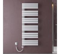 doporro Scaldasalviette Elettrico 159x60 cm 1000 W con Termostato e Timer | Colore Bianco, Acciaio al Carbonio, Termostato Digitale, Temperatura Regolabile, Montaggio a Parete, Funzione Portasciugamani