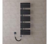 doporro Scaldasalviette Elettrico Bagno con Termostato Digitale e Funzione Timer 131x40cm 1000W Antracite, Termoarredo Elettrico Temperatura Regolabile, Radiatore da Parete Verticale - FN