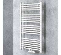 doporro Scaldasalviette Termoarredo da Bagno 100x60 cm per Parete | Colore Bianco, Acciaio al Carbonio, Montaggio a Parete, Riscaldamento ad Acqua Calda, Funzione Portasciugamani