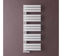 doporro Scaldasalviette Termoarredo da Bagno 131x50 cm per Parete | Colore Bianco, Acciaio al Carbonio, Montaggio a Parete, Riscaldamento ad Acqua Calda, Funzione Portasciugamani