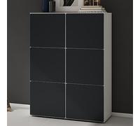 doporro Scarpiera Ingresso Salvaspazio 90x36x120 cm con 12 Ripiani in Legno Bianco Opaco e Antracite Opaco, Mobile Porta Scarpe Componibile Multiuso per Corridoio o Camera