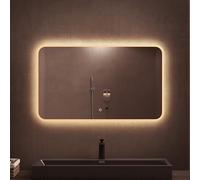 doporro Specchio Bagno LED 100x60 cm Rettangolare Retroilluminato con Interruttore Tattile Dimmerabile 3 Colori Antifog in Vetro Temperato HD, Installazione Orizzontale o Verticale