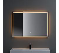 doporro Specchio Bagno LED 100x80 cm Rettangolare Retroilluminato con Interruttore Tattile, Dimmerabile 3 Colori, Antifog, Memoria, Vetro Temperato HD - Spiegel02