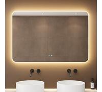 doporro Specchio Bagno LED 120x80 cm Rettangolare Retroilluminato con Touch