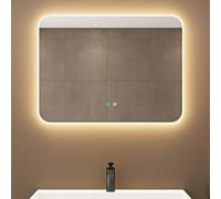 doporro Specchio Bagno LED 60x80 cm Rettangolare da Parete Antiappannamento | Vetro Temperato HD, Interruttore Tattile, Dimmerabile a 3 Colori, Installazione Orizzontale o Verticale, Nova-02