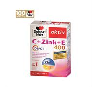 DOPPELHERZ Aktiv C + Zinco + Selenio + E Depot 40 Mantenere Immunità Compresse
