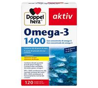 Doppelherz aktiv Omega 3 1400, Integratore con Olio di Pesce, 120 Capsule