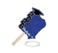 Doppelseitiger Papierfächer für Abschluss - Leerer Fotorahmen, Griff inklusive, kreative Requisite für personalisierte Souvenirs bei Hochzeiten, Festivals oder Abschlusszeremoni