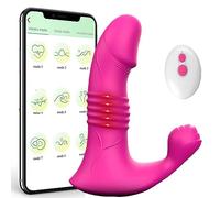 Doppia app di stimolazione telecomando indossabile 2 in 1 Dildo & Panty vibrante Clitorale Thrusting Vibratori G Spot Vibratore ricaricabile con 10 giocattoli sessuali in modalità vibrazione forte per