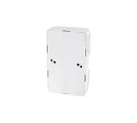 Doppia base schuko di superficie, protezione IP20, capacità 16A, perfetta per installazioni interne e uso domestico.
