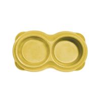 Doppia ciotola in bamboo naturale con gommini antiscivolo per cani e gatti Reco