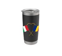 Doppia cittadinanza Italia Romania Bandiera rumena Bicchiere termico in acciaio inox doppia parete