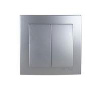 DOPPIA CONMUTATORE ARGENTO INCASSO SERIE 8000: un interruttore elegante e funzionale che controlla due punti luce in modo indipendente, perfetto per valorizzare spazi moderni e sofisticati.