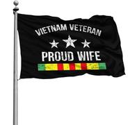 Doppia Cucitura Bandiera Con Occhielli Bandiere Da Giardino Proud Wife Vietnam War Veteran 90X150Cm Bandierine Per All'Aperto Balcone Parata