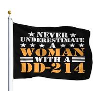 Doppia Cucitura Bandiera Pirata Never Underestimate A Woman Bandiere Da Balcone Con Occhielli Striscioni Di Bunting Per Balcone Celebrazione All'Aperto 90X150Cm