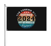 Doppia Cucitura Bandiera Retired 2024 Not My Problem Anymore Bandiere Da Giardino Rinforzo Flag Per Giardino All'Aperto Conferenza 90X150Cm