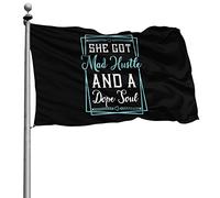 Doppia Cucitura Bandierine Con Occhielli Bandiera She Got Mad Hustle And A Dope Soul 90X150Cm Flags Per All'Aperto Esterno Conferenza