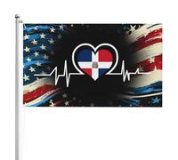 Doppia Cucitura Bandierine Docan Republic Flag Heartbeat Rinforzo Per Balcone Esterno Bar 90X150Cm