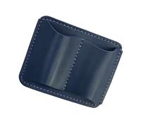 Doppia custodia per penna in pelle PU stile retrò con facile apertura e chiusura per il posto di lavoro, supporto per borsa, clip