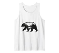 Doppia Esposizione Orso Foresta Natura Wilderness Art Canotta