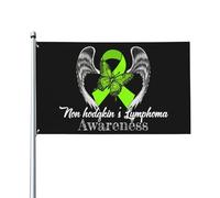Doppia faccia Bandiera da giardino Angel Wing Non Hodgkin'S Lymphoma Awareness Resistente alle intemperie Bandiera resistente alle intemperie 3x5 Ft per camere da letto,Decorazioni per giardino