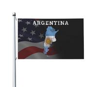Doppia faccia Bandiera da giardino Argentina Map Resistente alle intemperie Bandiera con occhielli in metallo 3x5 Ft per Decorazioni per giardino,Decorazioni perpatio