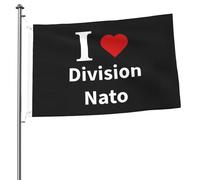 Doppia faccia Bandiera da giardino I love Division Nato Flag Vivace Bandiera con occhielli in metallo 3x5 Ft per Decorazioni perpatio,Decorazioni percortile