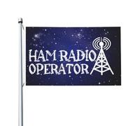 Doppia faccia Decorazione esterna Ham Radio Operator Flag Antivento Bandiera con occhielli in metallo 3x5 Ft per camere da letto,Decorazioni per giardino
