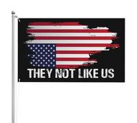 Doppia faccia Decorazione esterna They-Not-Like Us Juneteenth 1865 Freedom Day Flag Vivace Bandiera resistente alle intemperie 3x5 Ft per Decorazioni perpatio,Decorazioni per giardino