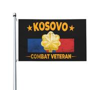 Doppia faccia Decorazione esterna US Army O-4 Major O4 MAJ Field Officer Ranks Kos Combat Veteran Flag Resistente alle intemperie Bandiera in poliestere 3x5 Ft per dormitori
