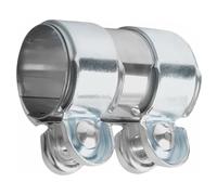 Doppia fascetta di scarico, Ø 55 mm x 125 mm, terminale di scarico in acciaio inox, morsetti di scarico con doppio morsetto, terminale di scarico universale