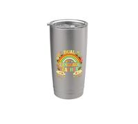 Doppia lingua insegnante Retro Rainbow Bilingue Educatore Bicchiere termico in acciaio inox doppia parete