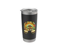 Doppia lingua insegnante Retro Rainbow Bilingue Educatore Bicchiere termico in acciaio inox doppia parete