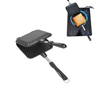 Doppia Padella, fornello da campeggio per tostapane, teglia da forno con rivestimento antiaderente con manici resistenti al calore per cuochi casalinghi, colazione, interni ed estern