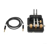 Doppia pagaia automatica per morse Code Keyer per Ham Radio CW Practice - Base magnetica regolabile Jack 3,5 mm Argento (nero)