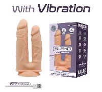 Doppia penetrazione 19 + 20 cm dildo vibrante vibratore con motore silicone memo