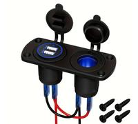 Doppia Porta USB LED Presa per Accendino Auto moto Barca camper 3.0 LED ≤36V