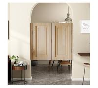 Doppia Porte De Caffè W74/98/114/150cm Porte A Battente In Legno Massello Porta Da Saloon Chiusura Automatica Per Bar Entrata Cucina Ristorante Decorazione(Wood color,W136*H90cm)