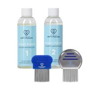 Doppia potenza con pettini (lozione contro pidocchi e shampoo contro i pidocchi) di Clinica Anti pidocchi - due bottiglie per un totale di 200 ml - con dimeticone