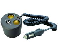 Doppia Presa 12V 24V Accendisigari 2x USB Switch Auto Portabibite