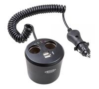 Doppia presa accendisigari 12V 10A con tester batteria e 2 prese USB 1A