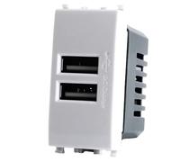 DOPPIA PRESA CARICABATTERIA USB 5V 2,0A COMPATIBILE PLANA MAPT2US-MAP621B MAPAM