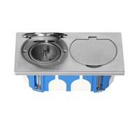 Doppia presa da incasso in acciaio inox, presa da pavimento IP55, coperchio pieghevole, morsetto, scatola interruttore antivento, tipo E francese