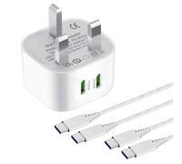 Doppia presa USB C 25 W e cavo di ricarica per Samsung Galaxy A56/A55 A25 A54 5G/A35 A53/A14 A16 A52 A52S A13/S24 Ultra/S22 Plus/S21 FE/A05S, Z Fold 4 5, Z Filp, Note 20/10, Adattatore di ricarica