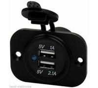 DOPPIA PRESA USB DA PANNELLO 12V 01527